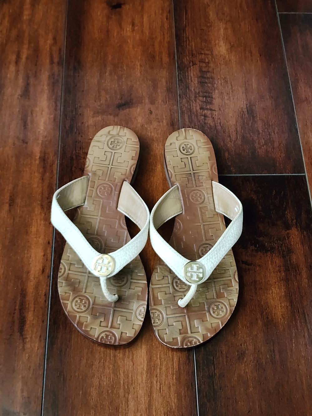 Tory Burch Thora Leather Thong Sandals Women’s Size 7 White